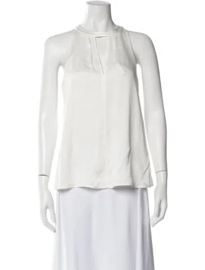 Pre-owned A.l.c V-neck Sleeveless Top In White