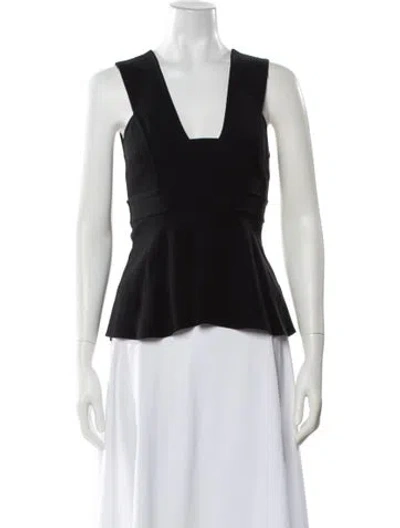 Pre-owned A.l.c V-neck Sleeveless Top In White
