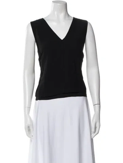 Pre-owned A.l.c V-neck Sleeveless Top In White