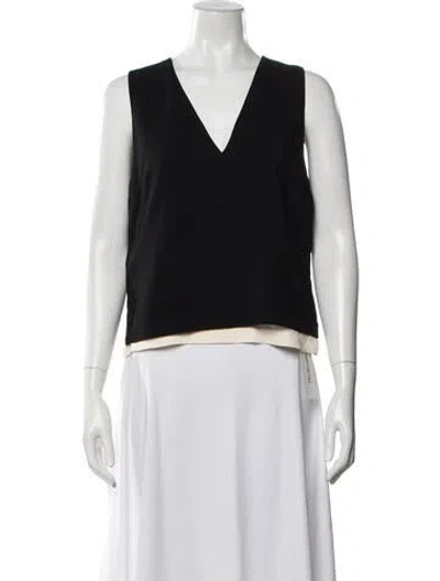 Pre-owned A.l.c V-neck Sleeveless Top In White