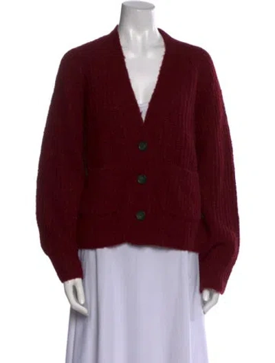 Pre-owned A.l.c V-neck Sweater In Burgundy