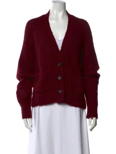 Pre-owned A.l.c V-neck Sweater In Burgundy