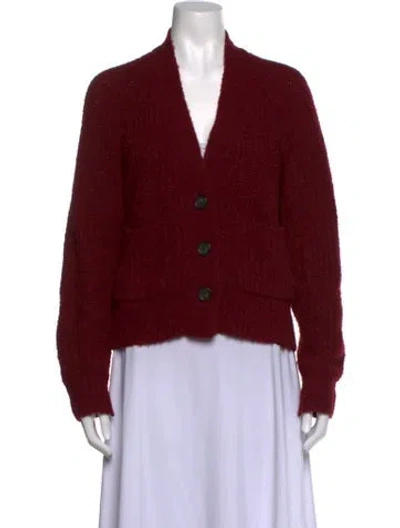Pre-owned A.l.c V-neck Sweater In Burgundy