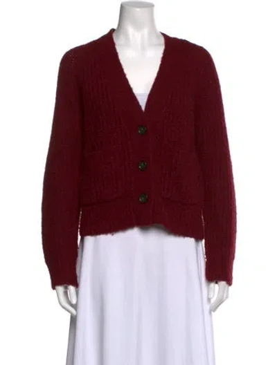 Pre-owned A.l.c V-neck Sweater In Burgundy