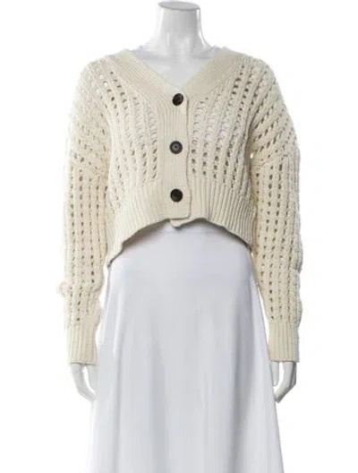 Pre-owned A.l.c V-neck Sweater In White