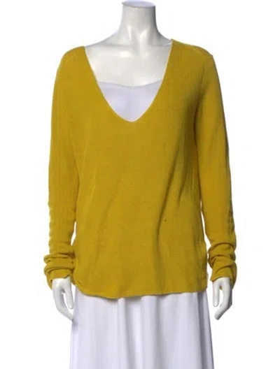 Pre-owned A.l.c V-neck Sweater In Yellow