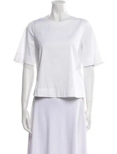 Pre-owned A.l.c V-neck Three-quarter Sleeve Blouse In White