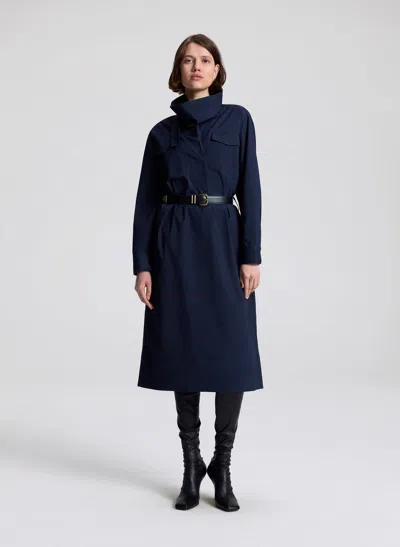 A.l.c Wells Stretch Cotton Midi Dress In Blue