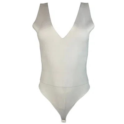 Pre-owned A.l.c . White One Piece Top Bodysuit, Size Large