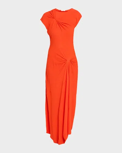 A.l.c Willa Textured Crepe Midi Dress In Persimmon In Orange