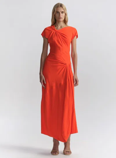 A.l.c Willa Textured Crepe Midi Dress In Persimmon In Orange