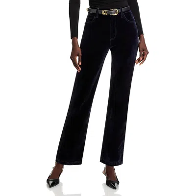 A.l.c Willie Womens Solid Velvet Straight Leg Pants In Blue