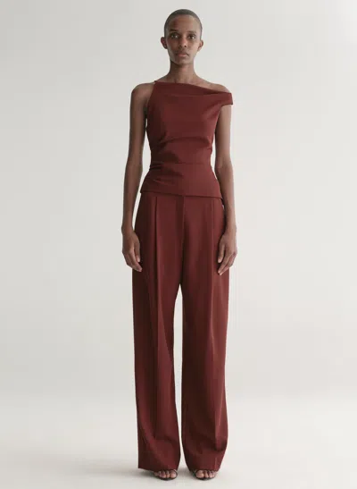 A.l.c Winston Wool Gabardine Tailored Pants In Brown