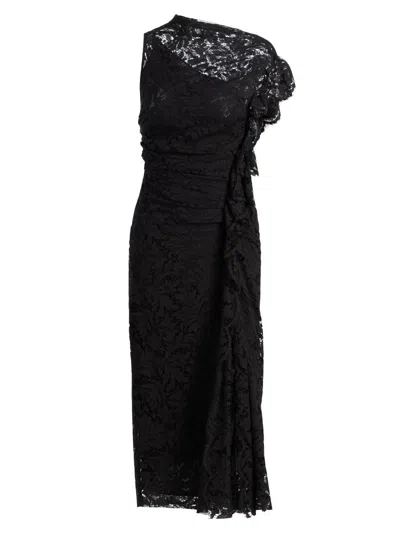 A.l.c Women's Astrid Lace Ruched Midi-dress In Black