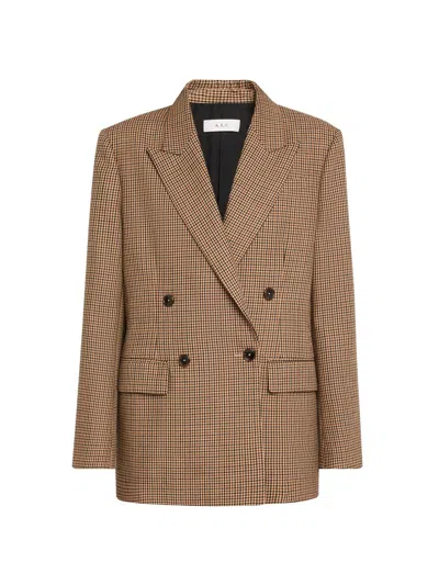 A.l.c Women's Calla Checked Wool Tailored Jacket In Brown Pattern