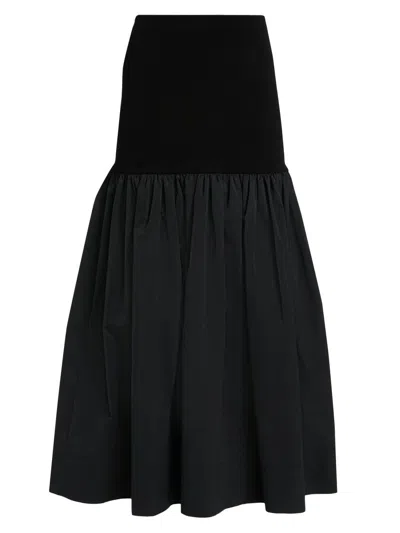 A.l.c . Cami Mixed Media Maxi Skirt In Black