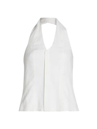 A.l.c . Cora Linen Blend Halter Top In White