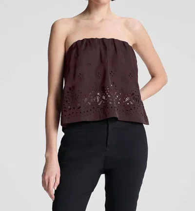 A.l.c Women's Dalia Strapless Embroidered Top In Ganache In Brown