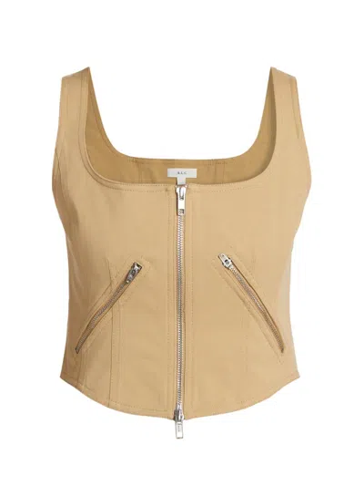 A.l.c . Dea Zip Crop Corset Top In Brown