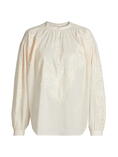 A.l.c Women's Elaine Cotton Lace-trim Blouse In White