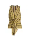 A.l.c Elle Stripe Sleeveless Tie-front Top In Multi