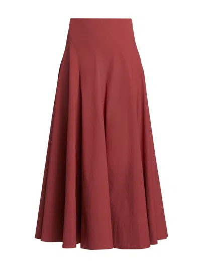 A.l.c Women's Gemma Stretch-cotton A-line Midi-skirt In Brown