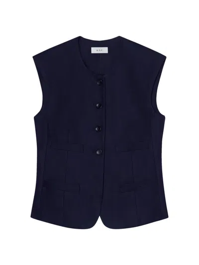 A.l.c Women's Georgie Boxy Vest In Blue