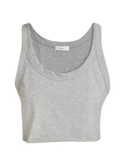 A.l.c Women's Halsey Cotton Cropped Tank In Grey Malange