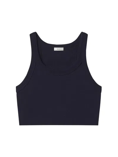 A.l.c Women's Halsey Cotton Racerback Crop Tank In Blue