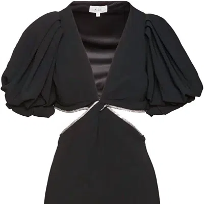A.l.c Women Hazel Shimmer Puff Sleeve Cut Out Mini Sheath Dress Black