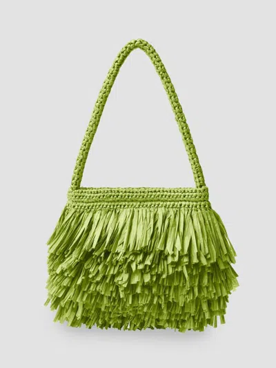 A.l.c Women's Janie Fringed Woven Paper Shoulder Bag In Meadow Green