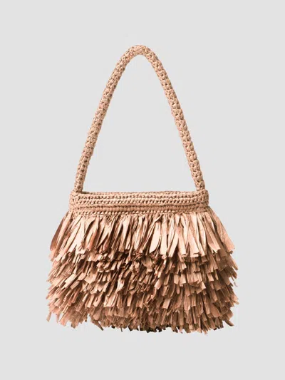 A.l.c Women's Janie Fringed Woven Paper Shoulder Bag In Tropez Tan