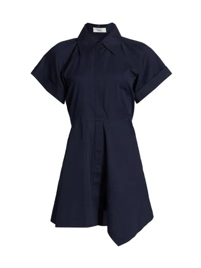 A.l.c Women's Julie Asymmetric Cotton Mini-shirtdress In Blue
