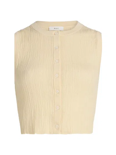 A.l.c Women's Lottie Cotton-blend Knit Sleeveless Top In Yellow