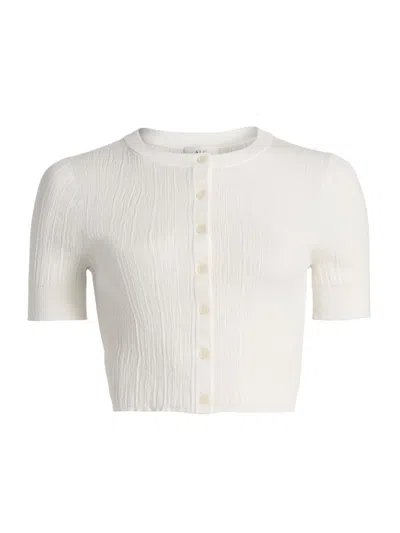 A.l.c Women's Lottie Short-sleeve Crop Cardigan In White