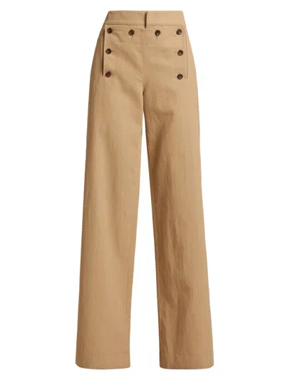 A.l.c Women's Lucas Button-front-panel Pants In Nude