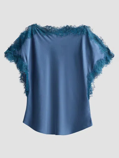 A.l.c Women's Luna Lace-trim Satin Top In Blue