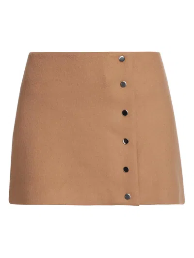 A.l.c Women's May Wool-blend Faux-wrap Miniskirt In Camel