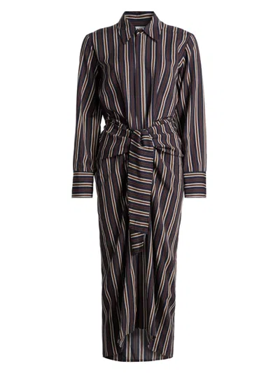 A.l.c Women's Mila Striped Midi-shirtdress In Brown