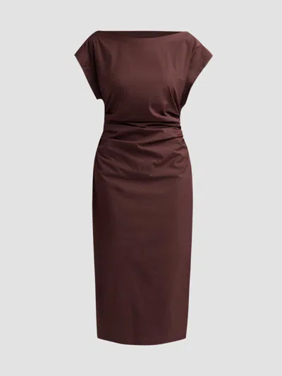 A.l.c Women's Nara Gathered Short-sleeve Midi-dress In Brown