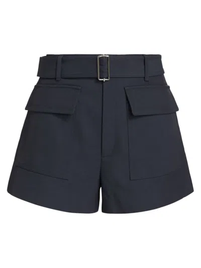 A.l.c Oakland Belted Twill Shorts In Navy
