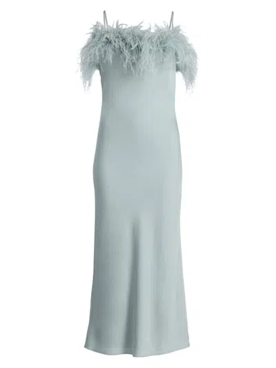 A.l.c Women's Odette Feathered Crepe Midi-dress In Blue