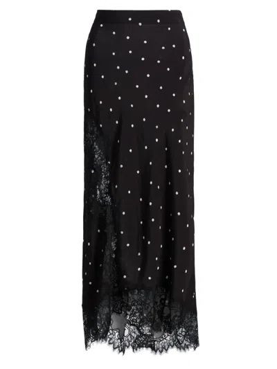 A.l.c Women's Olivia Polka Dot Midi-skirt In Black