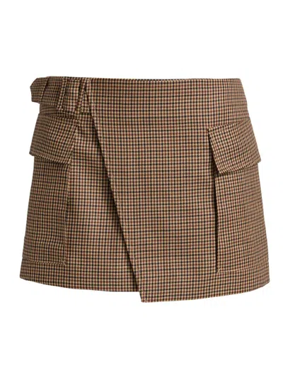 A.l.c Women's Plaid Wool Wrap Miniskirt In Multi