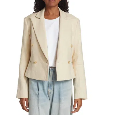 A.l.c Women's River Linen Double Breasted Blazer In Barely Beige In White
