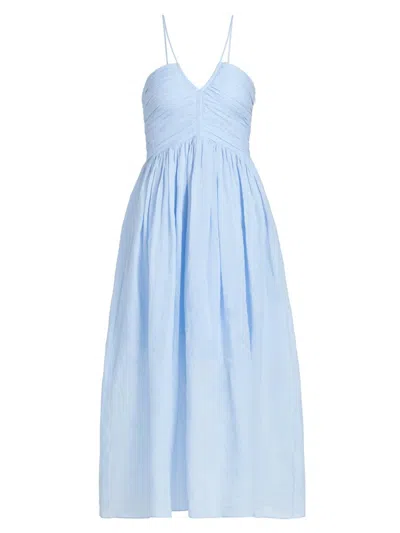 A.l.c Women's Rumi Ruched Midi-dress In Blue