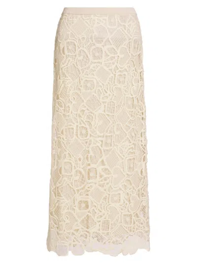 A.l.c Shay Lace Midi Skirt In Warm White