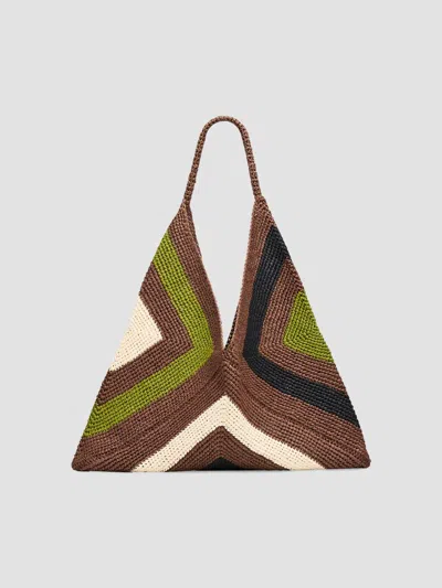A.l.c Women's Sid Woven Paper Yarn Shoulder Bag In Chocolate Meadow