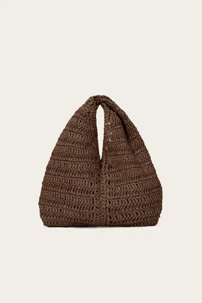 A.L.C WOMEN'S SIMONE RAFFIA BAG IN CHOCOLATE