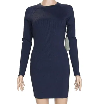 A.l.c Women's Stretch Ribbed Long Sleeve Mini Dress In Navy In Blue